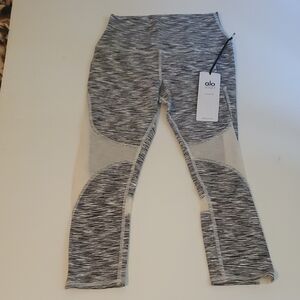 ALO Yoga Gray and Cream Leggings
